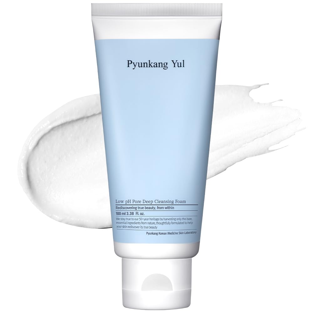 [PKY] Pyunkang Yul Low pH Pore Deep Cleansing Foam â€“ Korean Face Cleanser with Diatomite, Tea Tree & Centella, Soothes & Deeply Cleanses, Gentle Makeup Remover (100ml)