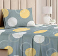 BSB HOME Premium Forever Modern Style Glace Cotton Floral Pattern 1 Single Size Bed bedsheet and 1 Pillow Cover Grey White & Yellow