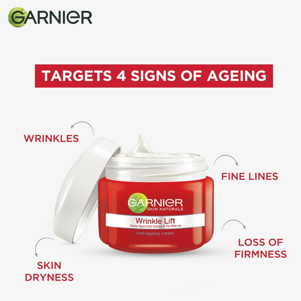 Garnier Skin Naturals, Anti-Ageing Cream, Moisturizing, Forming & Smoothing, Wrinkle Lift, 18 g