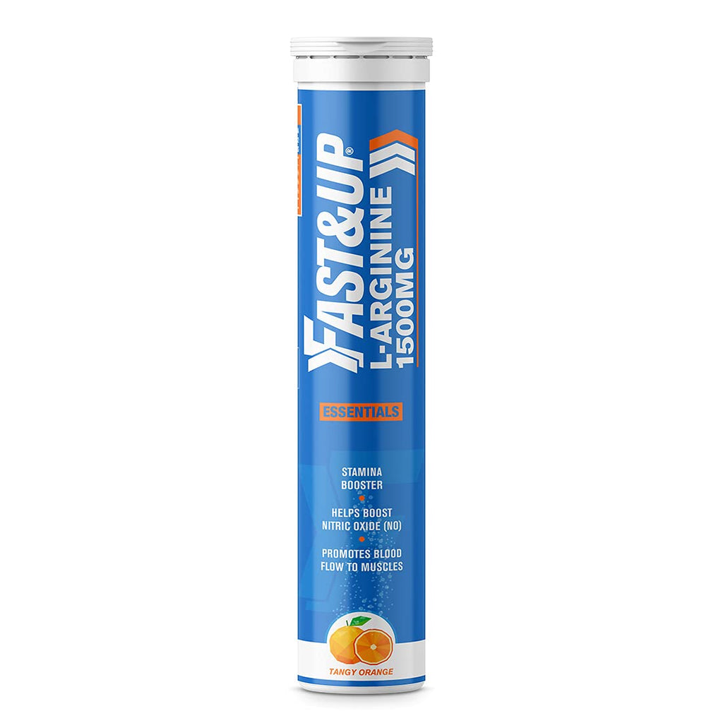 FAST&UP L-Arginine Essentials 1500 mg, Effervescent L-Arginine Supplement, Refreshing Orange Flavour, Boosts Stamina and Nitric Oxide (NO), Delays Onset of Fatigue â€“ Pack of 20 Effervescent Tablets