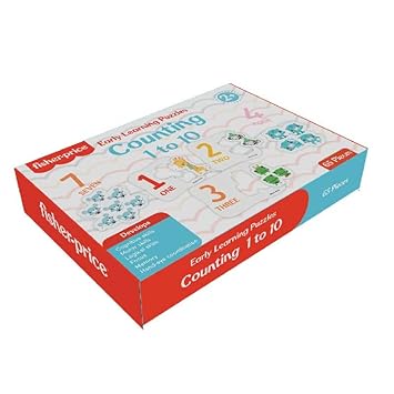 Fisher-Price 20 Pieces Early Learning Self-Correcting Number & Learn to Count Puzzle Counting 1 to 10 for Kids