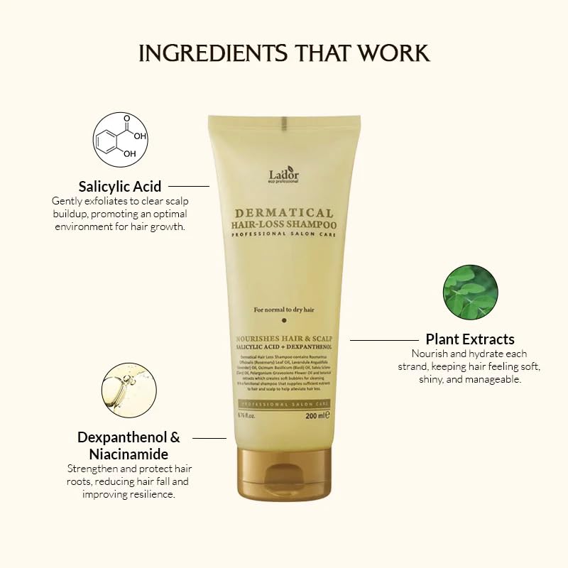 Lador Dermatical Hair Loss Shampoo For Normal to Dry Hair - 200 ml