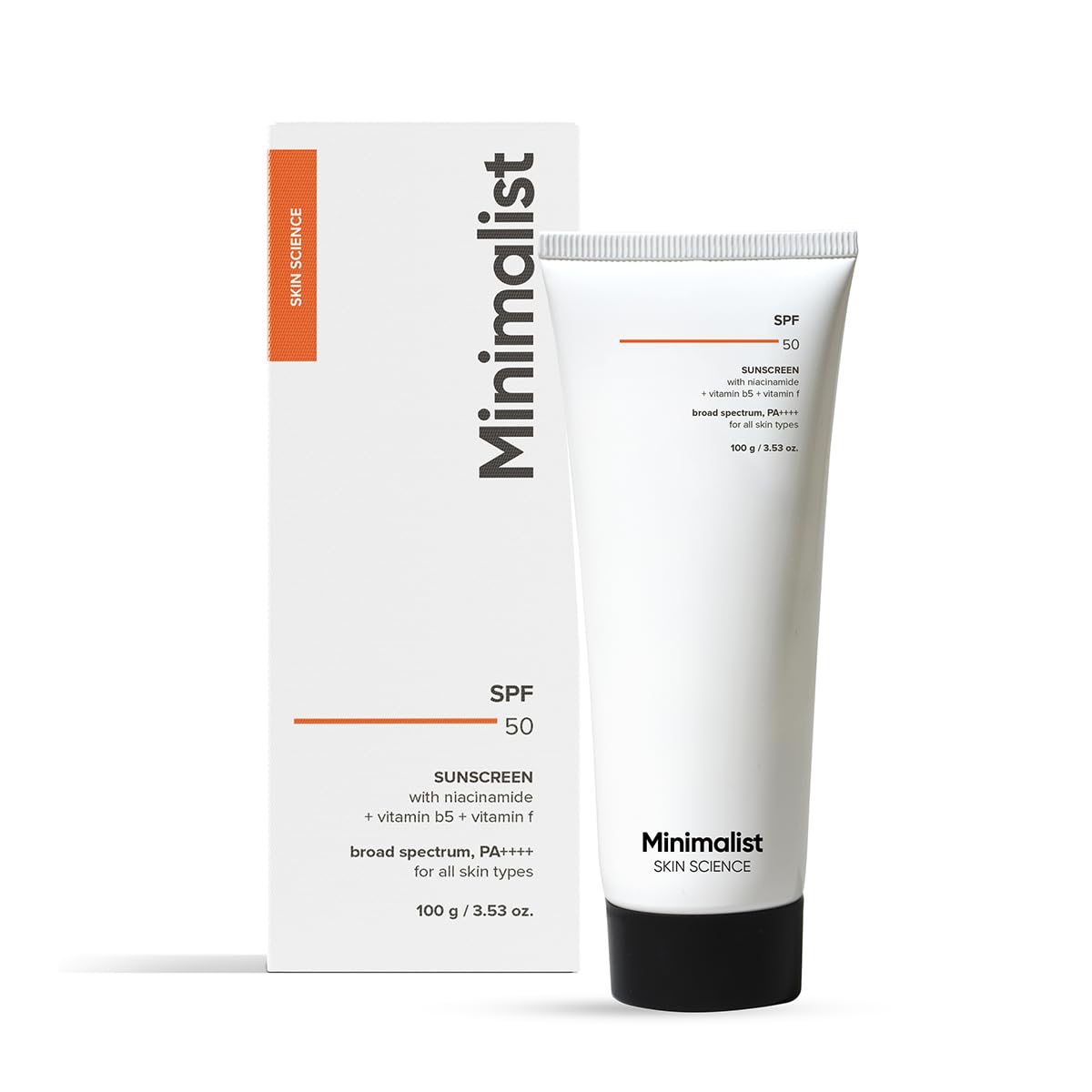 Minimalist Sunscreen SPF 50 PA+++ with Niacinamide & Multi-Vitamins | Clinically Tested in US (In-Vivo) | Lightweight with Multi-Vitamins | No White Cast | Broad Spectrum | Face Sunscreen for Men & Women