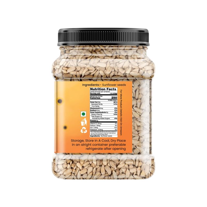 MarwarBites Premium Sunflower Seeds 1KG | Rich In Magnesium | Healthy Snack Source of Antioxidants | Diet Food | Surajmukhi Seed