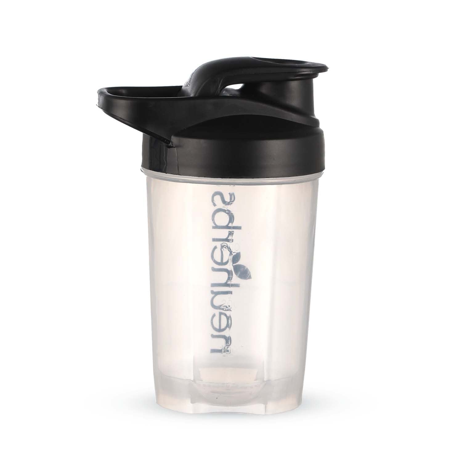 Neuherbs Plastic Gym Protein Shaker Bottle For Protein Shakes With Whisk Ball | Bpa Free| 100% Leak Proof | 400 Ml | Black & White Color, 400 milliliter