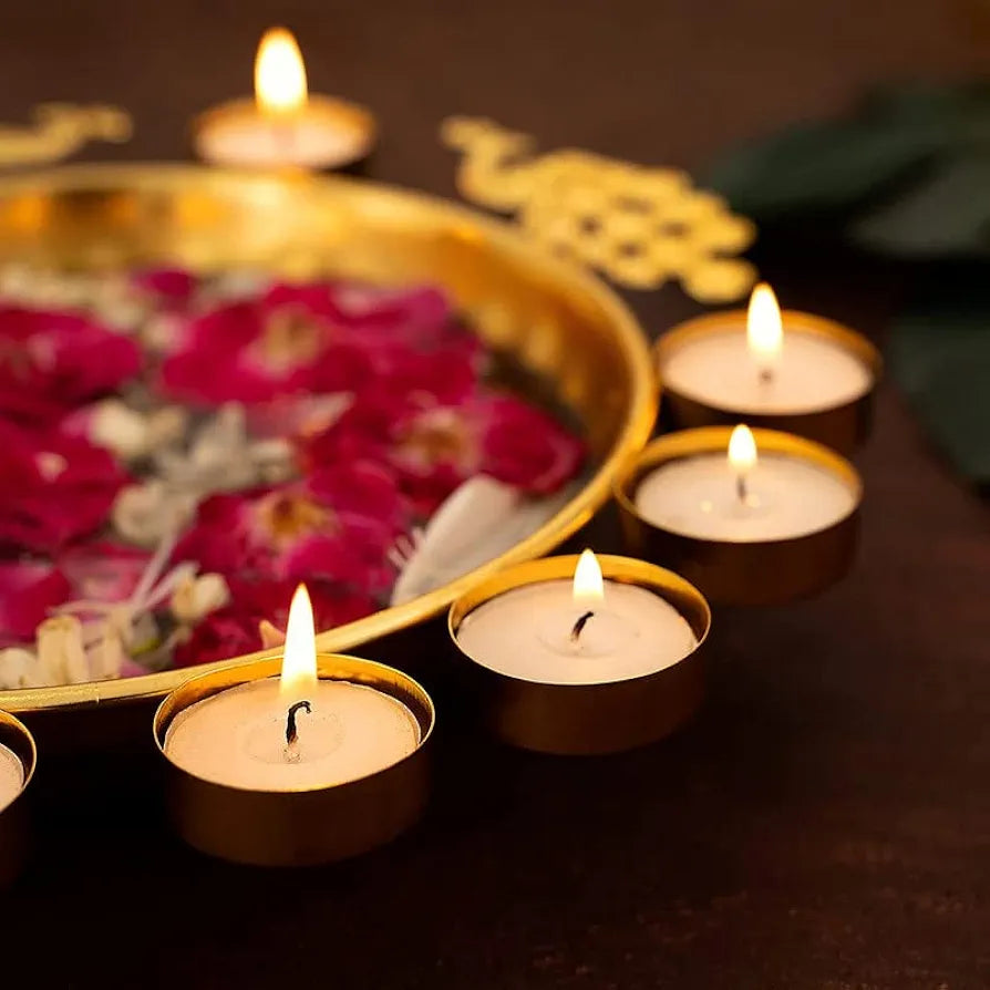 The Purple Tree Beautiful Handcrafted Peacock Urli Bowl For Floating Flowers And Tea Light Candles Gold Peacock Urli