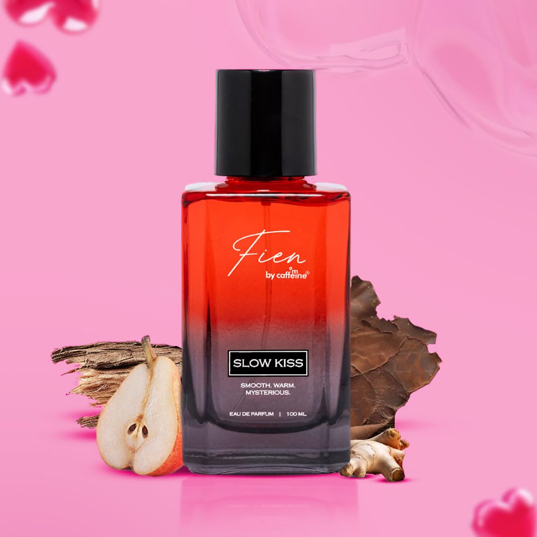 FIEN Perfume Slow Kiss Perfume for Men | Aromatic Fresh | 12 Hrs Long Lasting Eau De Parfum with Cannabis, Sage & Musk | Fien by mCaffeine Solid Perfume for Men | Valentine Premium & Luxurious Perfume for Every Occasion - 100ml