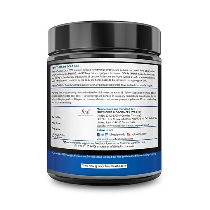 HealthOxide BCAA Powder Black Current - 300 gms
