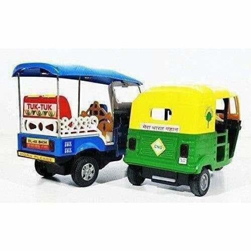 Indian Iconic Tuktuk-CNG Auto Rickshaw Toy (Blue & Green)- Pack Of 2
