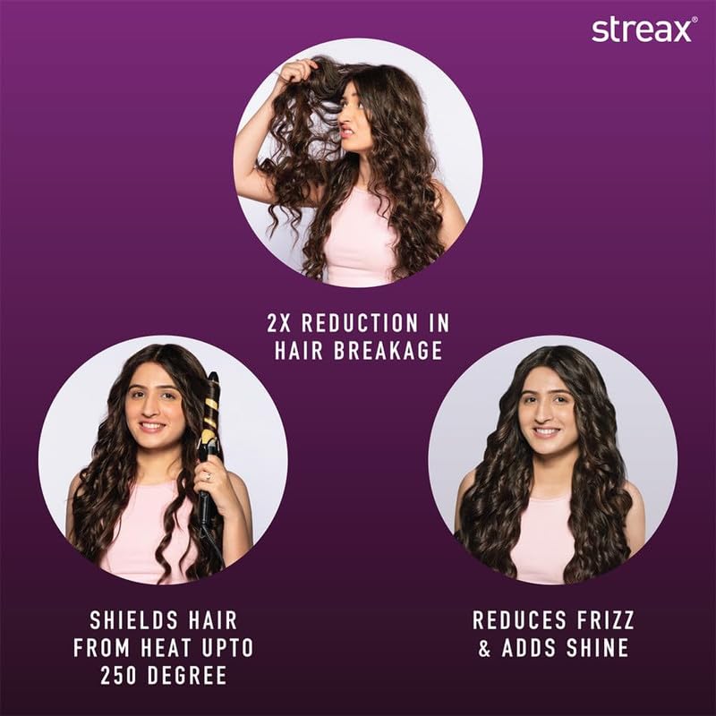 Streax Heat Protectant Spray for Hair - 100 ml, Hair Styling Spray for Women & Men I Heat Protection Spray from heat|Heat protection serum|Protection upto 250Â°C & 2X Less Hair Breakage