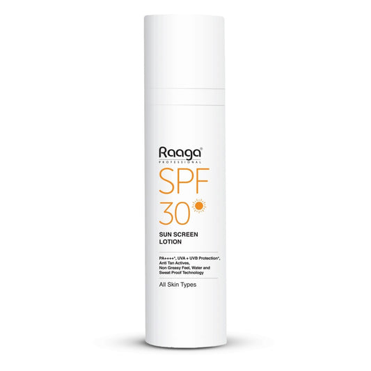 Raaga Professional SPF 30 Sunscreen Lotion | PA++++, UVA + UVB Protection, Anti Tan Activities, Non-Greasy Feel, Water and Sweat Proof Technology (55 ml)