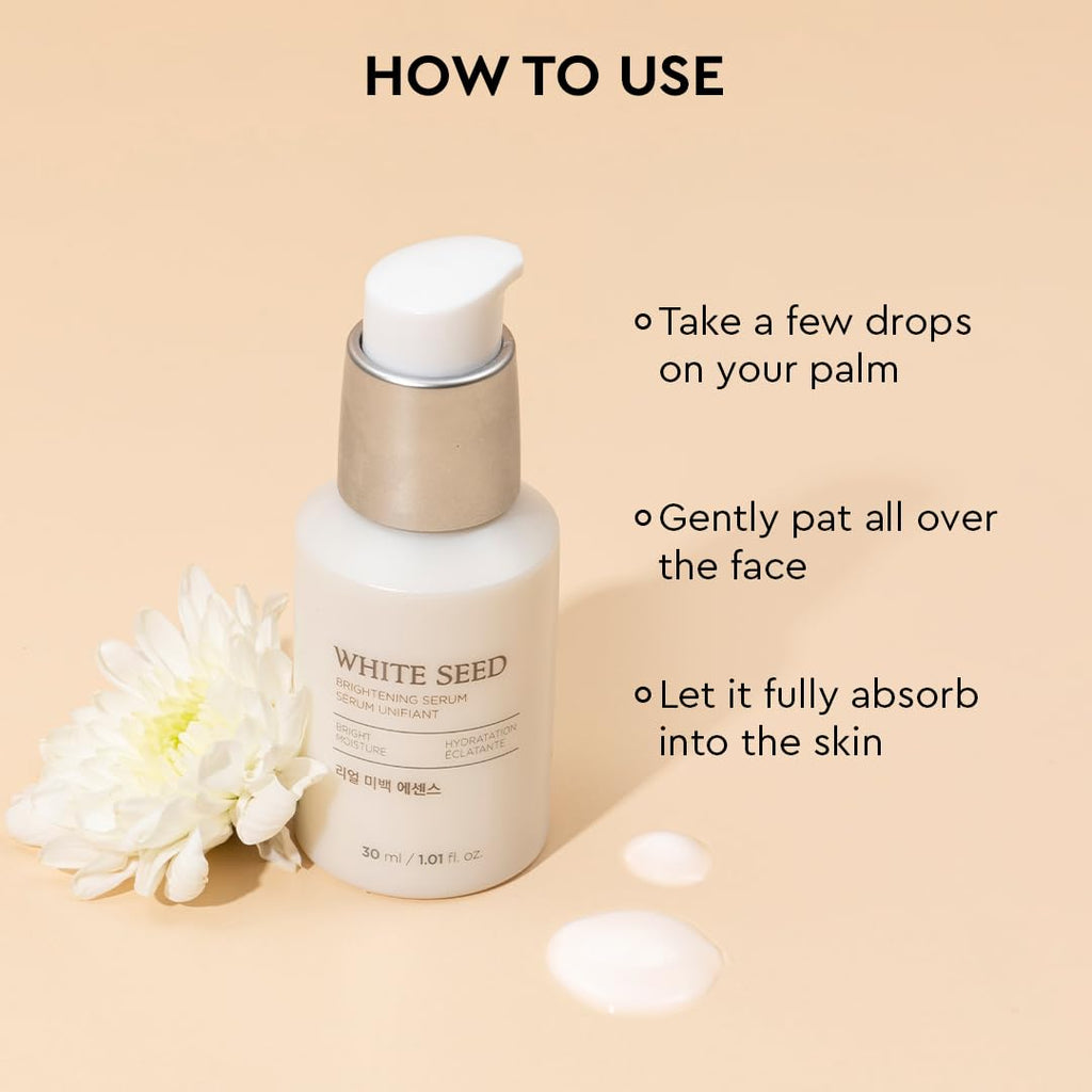 The Face Shop White Seed Brightening Face Serum with Niacinamide & Hyaluronic Acid |For Dark Spots, Dullness & Acne Scars | Suitable for Normal,Oily, Dry,Combination Skin|Sulphate & Paraben Free,30ml