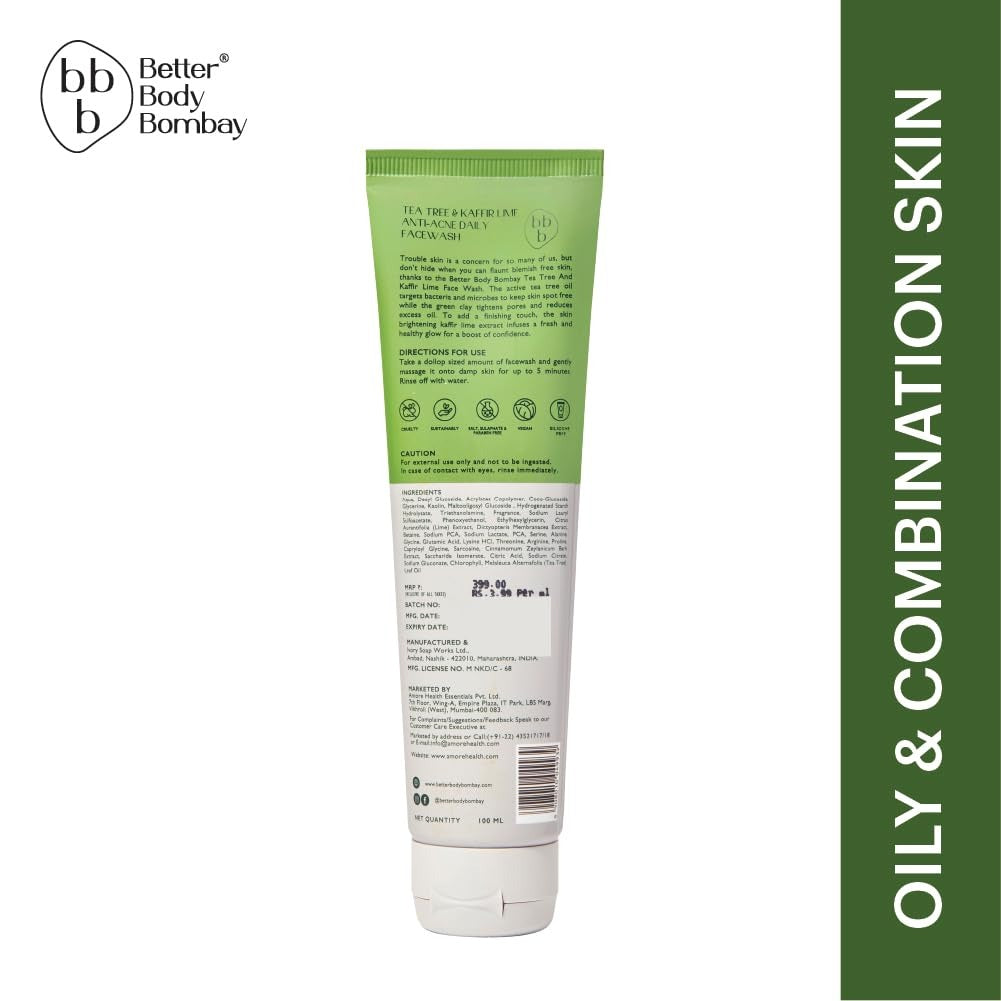 Better Body Bombay Tea Tree&Kaffir Lime Anti-Acne Daily Face Wash - 100 ml