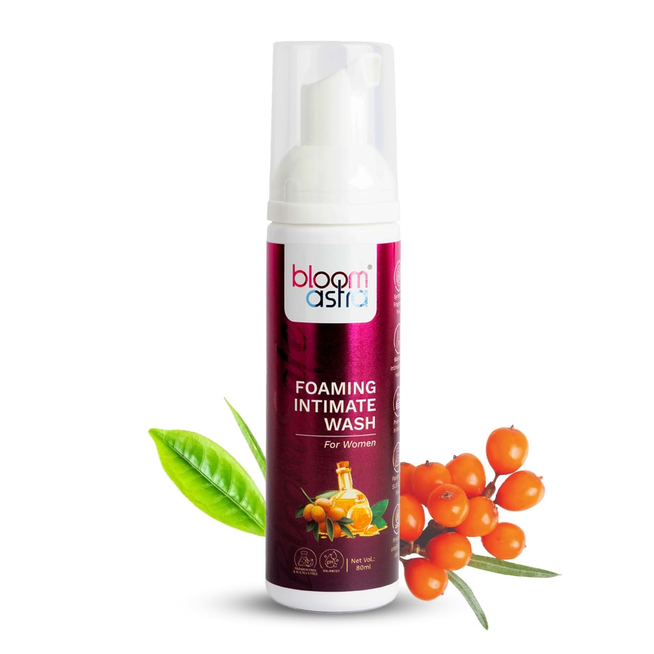 Bloomastra Foaming Intimate Hygiene Wash For Women (80ml) | Maintains Healthy PH Balance, and Prevents Infections