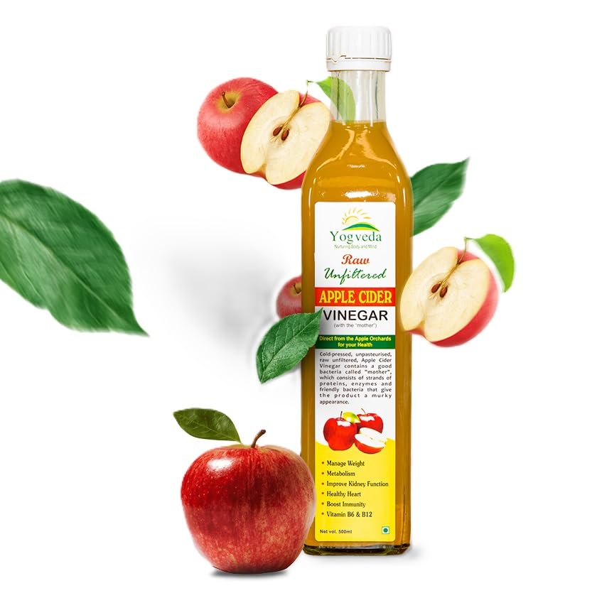 Yogveda Apple Cider Vinegar With Mother of Vinegar Raw Unfiltered - 500 ml