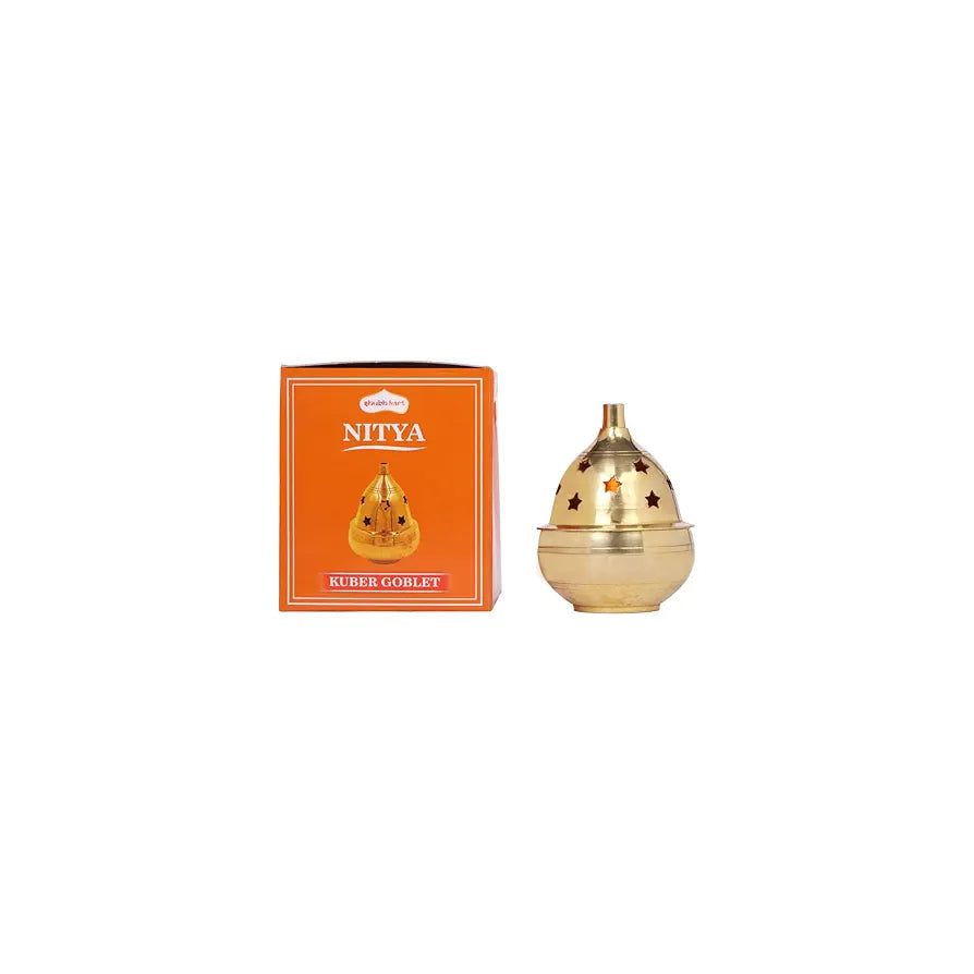 Shubhkart Nitya Kuber Goblet Brass Table Diya Brass Diya Oil Puja Lamp 105 gms