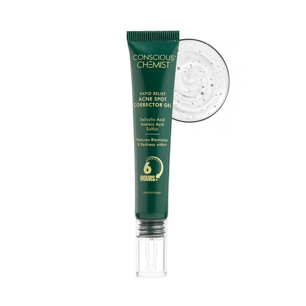 Conscious ChemistÂ® Rapid Relief Acne Spot Corrector Gel | 15g | Triple-Action Treatment with 2% Salicylic Acid & Azelaic Acid | Clears Pimples, Reduces Redness & Fades Dark Spots | For Men & Women