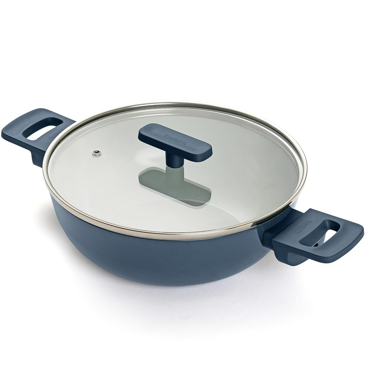 Ember Kadai 24cm with Glass Lid Soft-Touch Handle Ceramic Non-Stick