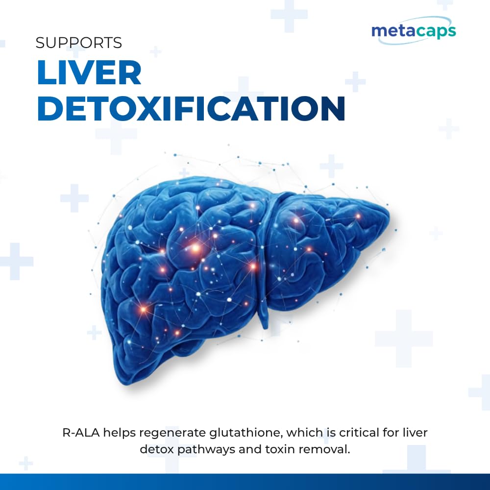 MetaCaps High-Absorption R-Alpha Lipoic Acid (R-ALA) 300mg – 90 Veg Capsules | Stabilized Bio-Enhanced Formula | Advanced Nerve Support & Glucose Metabolism | Master Antioxidant for Cellular Energy | Non-GMO & Vegan