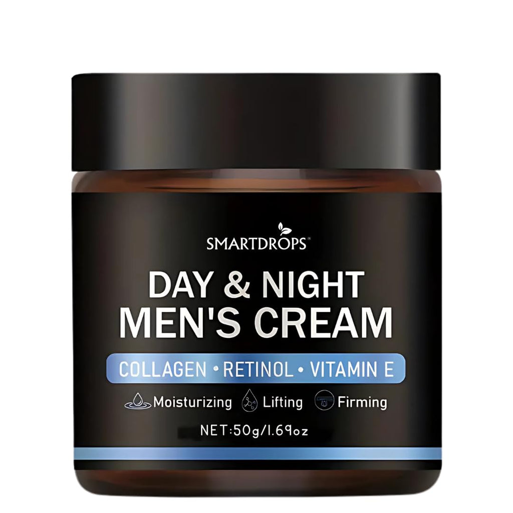 Smartdrops Men Day Night Face Cream Skin Care Moisturizing Cream with Collagen Retinol Vitamin E, Skin Brightening & Anti Aging Cream for Men, Day & Night Face Cream for Daily Use - 50 g (Pack 1)