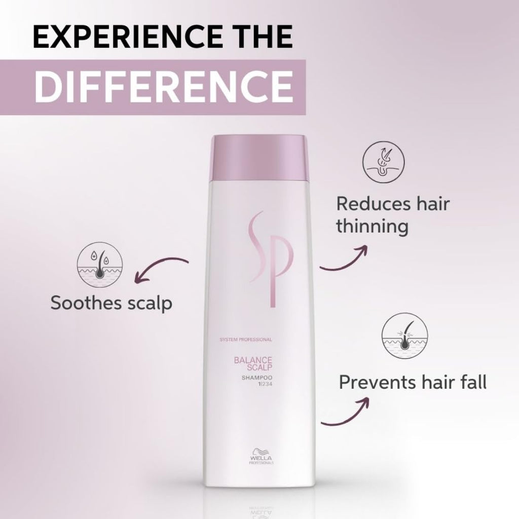 Wella Professionals SP Balance Scalp Shampoo for Sensitive & Delicate Scalp | Gentle & Soothing Shampoo for Scalp Care Reduces Hairfall