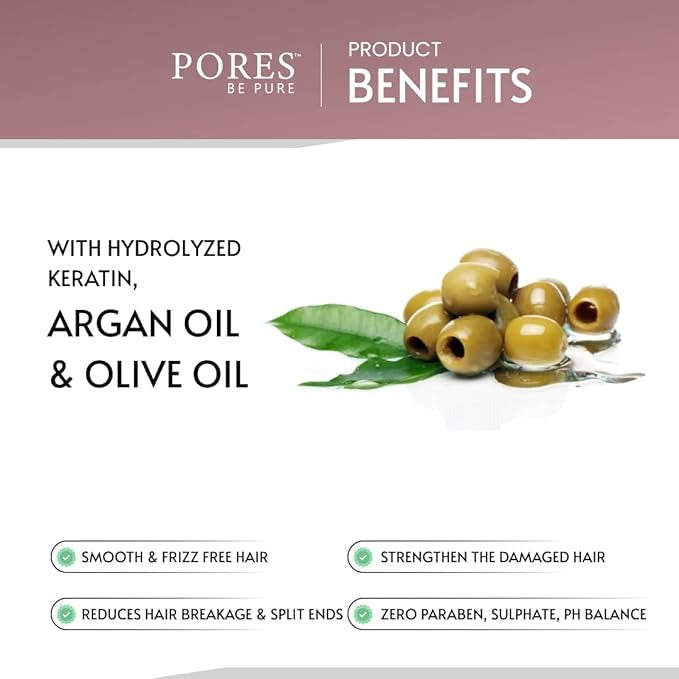 Pores Be Pure Hair Conditioner With Hydrolyzed Keratin Argan Oil - 250 ml