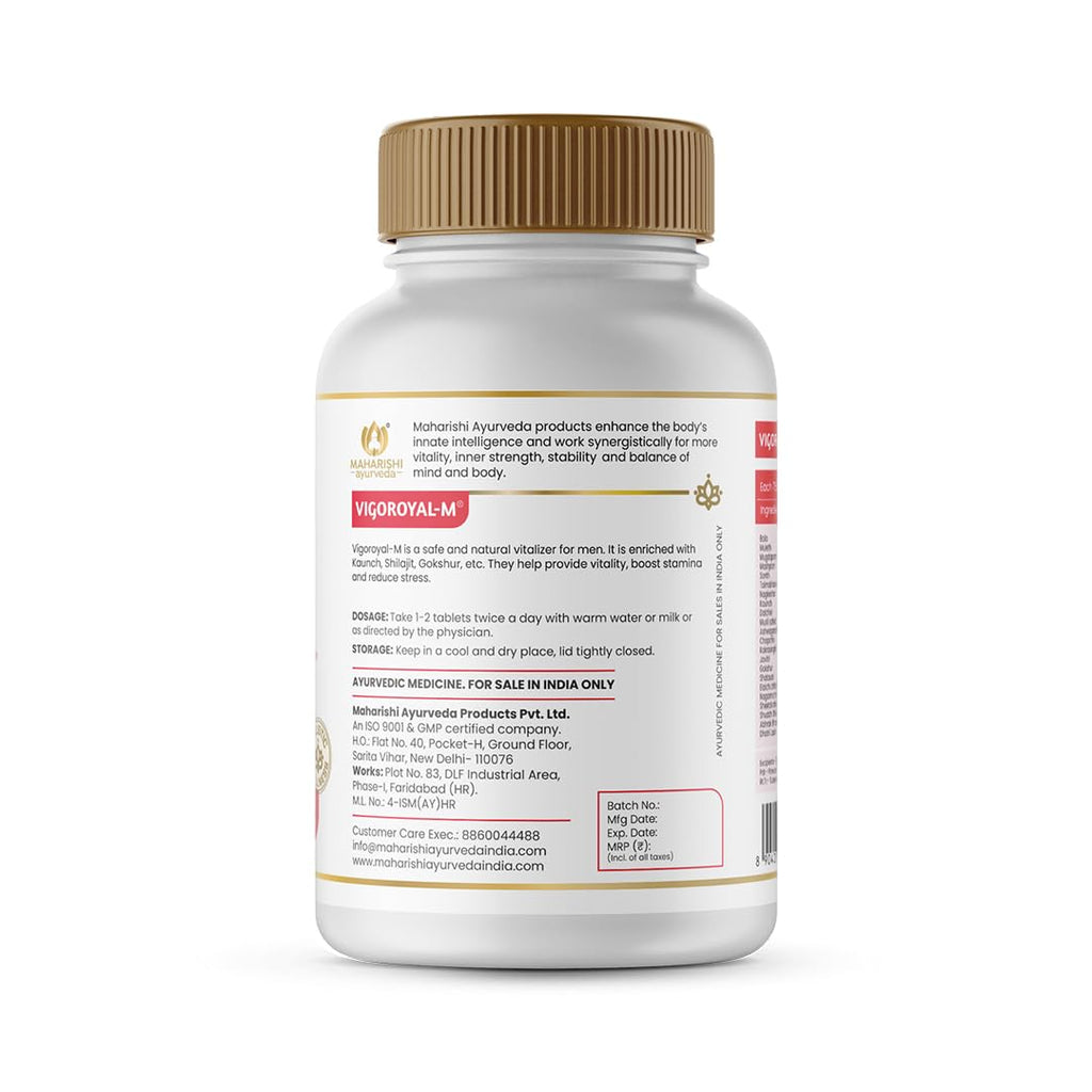 Maharishi Ayurveda Shilajit Tablets | Vigoroyal M- Infused with Original Shilajit | Natural Shilajeet - 60 tablets