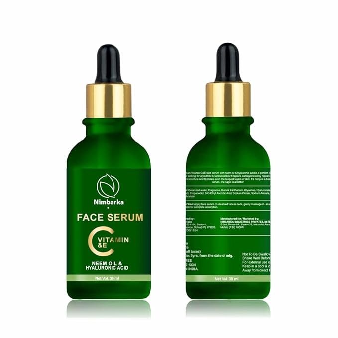 Nimbarka Vitamin C & E Face Serum with Neem Oil & Hyaluronic Acid - 30 ml