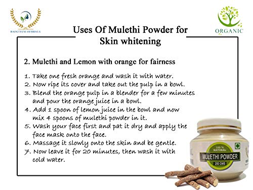 Raintech Herbals Pure Mulethi (Licorice) Powder - 200 gms