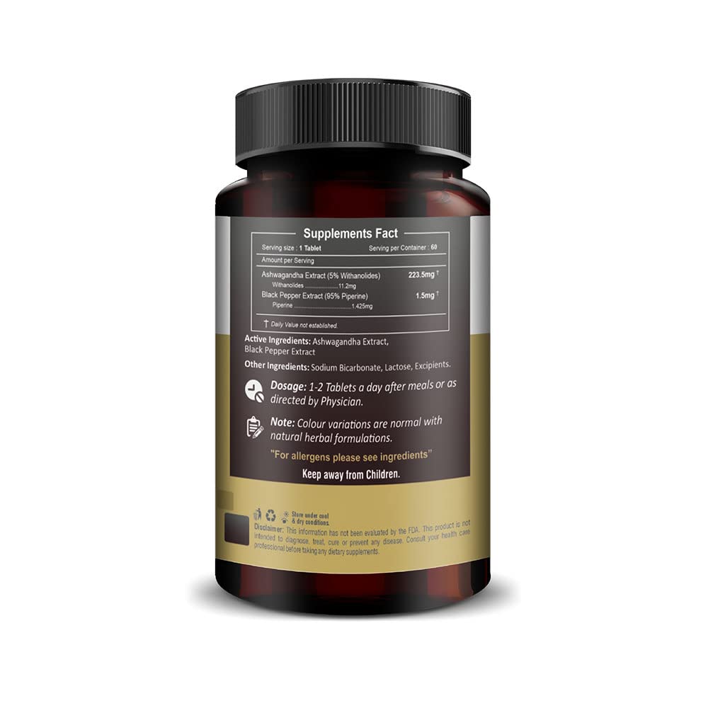 H&C Ashwagandha Extract with Black Pepper - 60 Tablets
