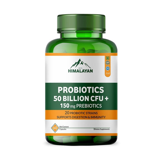 Divya Himalayan Probiotics, 50 Billion CFU, Gut & Immune Support, 60 Vegan Capsules, High-Potency, Non-GMO, Gluten-Free