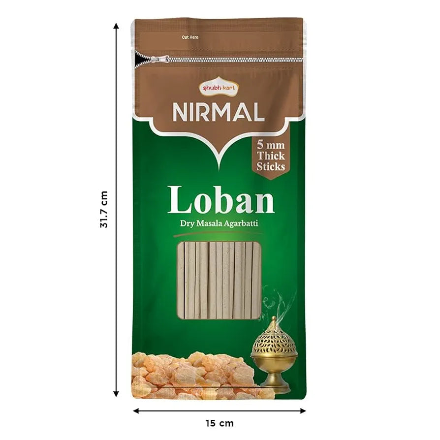 Shubhkart Nirmal Loban Dry Masala Agarbatti Stick Zipper 125gms 5mm Thick Sticks