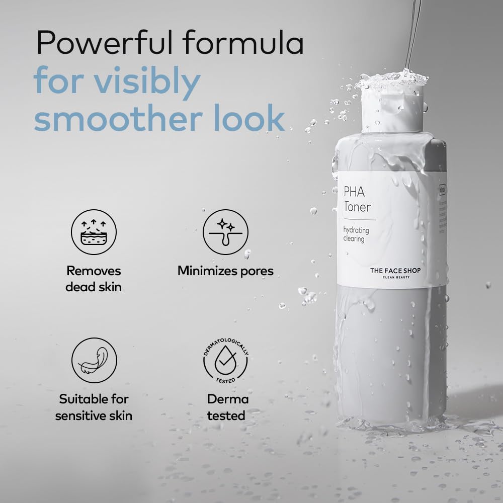 The Face Shop Alltimate PHA Toner, 200ml | Gentle Exfoliation & Smooth Skin | Hydrating Toner for Sensitive Skin | Korean Skincare