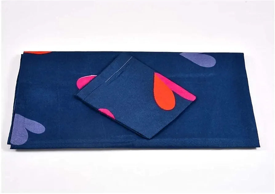 The Home Style Cotton Feel Glace Cotton Elastic Single Bed Bedsheet With 1 Pillow Cover,300 TC Blue Heart