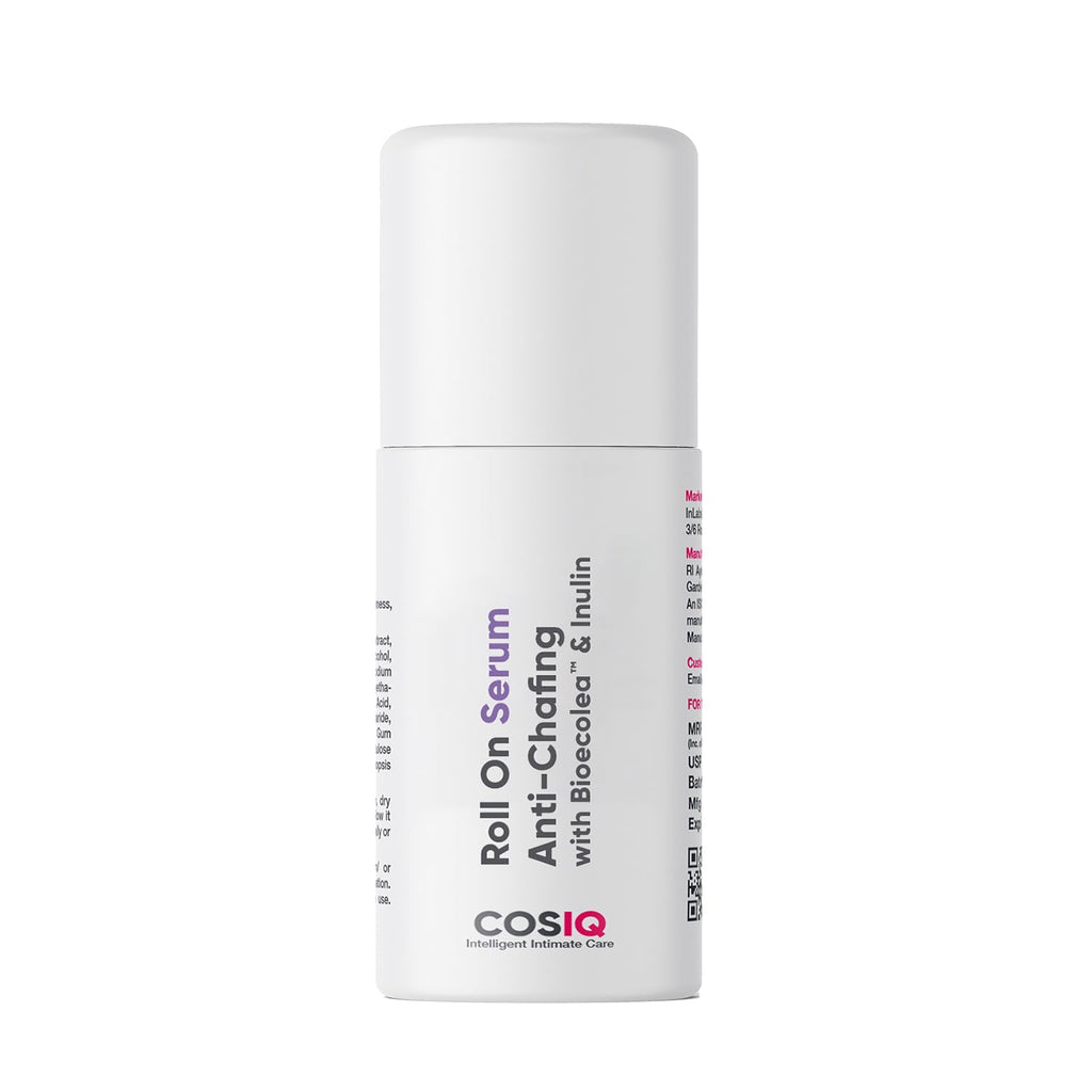 Cos-IQ Anti Chafing Roll-On Serum for Men & Women | With Bioecolea & Inulin | Prevents Arm, Chest, Butt, Thigh, Ball Chafing, Sweat, Odor, Irritation & Rashes | 40ml