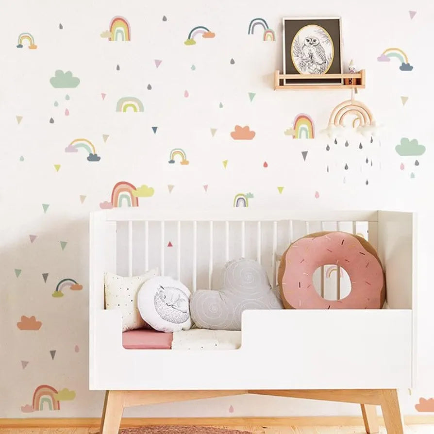 Jaamso Royals Cute Cloud and Rainbow Stickers Wall -self-adhesive Small Rainbow