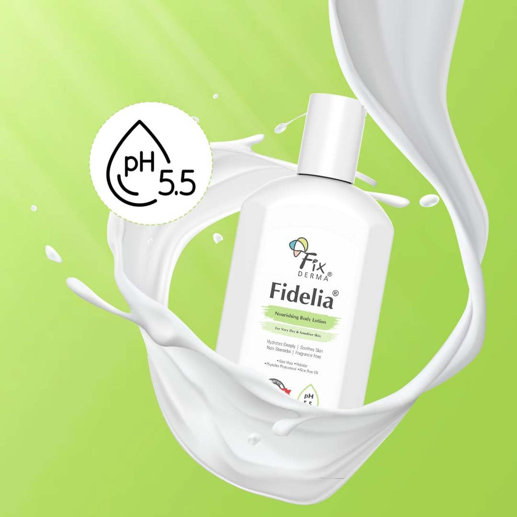Fixderma Fidelia Nourishing Body Lotion | Moisturizer for face & Body | Body lotion for Women & Men | Body Lotion for Sensitive & Very dry skin with Rice Brain Oil & Aloe vera - 250ml