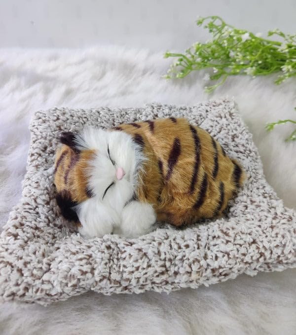 Tickles Lola Sleeping Cat On Carpet Silicone Animal Toy 8 cm