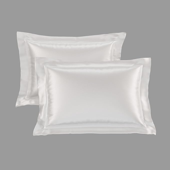 Stoa Paris Pillow Covers Set of 2 Pieces Satin Pillow Covers Colour Vanilla White