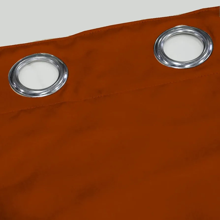 Divine Casa Super Satin Semi Blackout Door Curtains 7 Feet Colour Orange Rust Panels with Curtain Holder Room Darkening (Pack of 2)