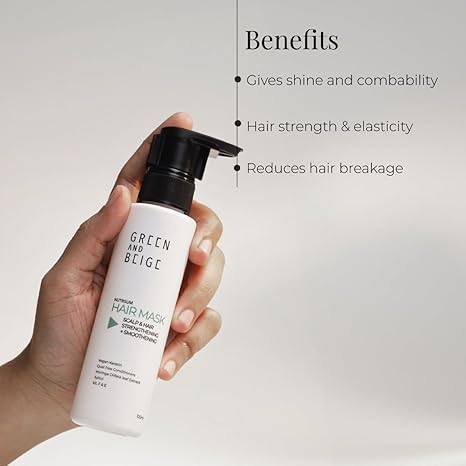 Green And Beige Nutrisum Scalp & Hair Strengthening + Smoothening Hair Mask - 100 ml