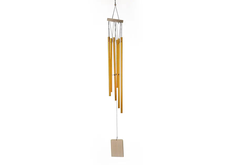 Tej Gifts Feng Shui Metal Wind Chime with 6 Golden Pipes
