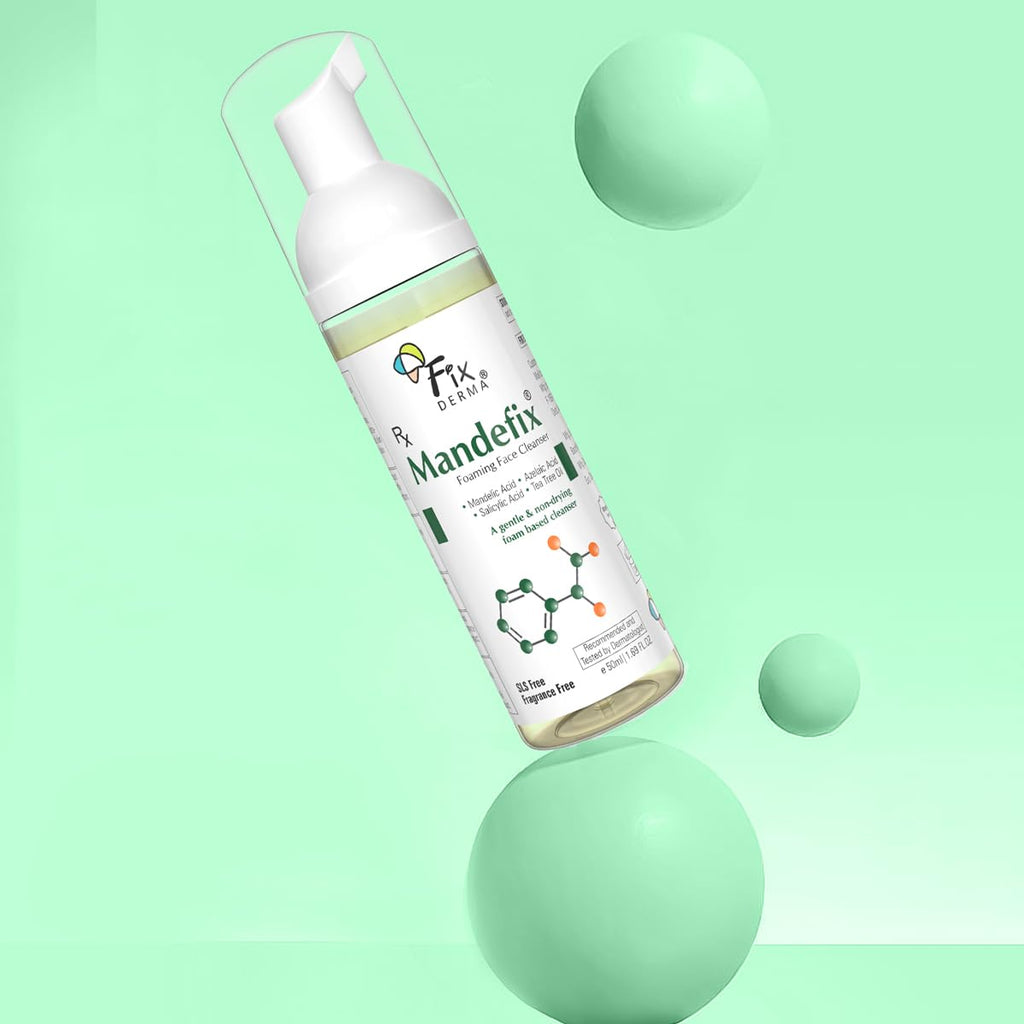 Fixderma 2% Salicylic Acid Mandefix Foaming Cleanser for Men & Women | Nondrying Cleanser, Exfoliator, Reduces Skin Ageing | Salicylic Acid Face Wash for Sensitive and Acne Prone Skin - 50ml