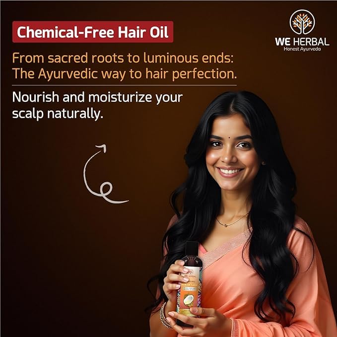 WE HERBAL Natural Hair Oil for Men & Women, Promotes Hair Growth, Prevents Premature Greying & Hair Fall, Chemical Free, For All Hair Types, 100ml