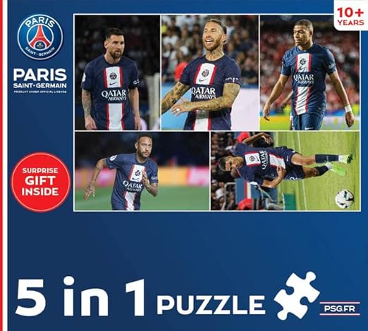 Popcorn Games & Puzzles Kid Premiership Soccer Psg Paris Saint Germain 522 Zigsaw 10+ Messi Neymar
