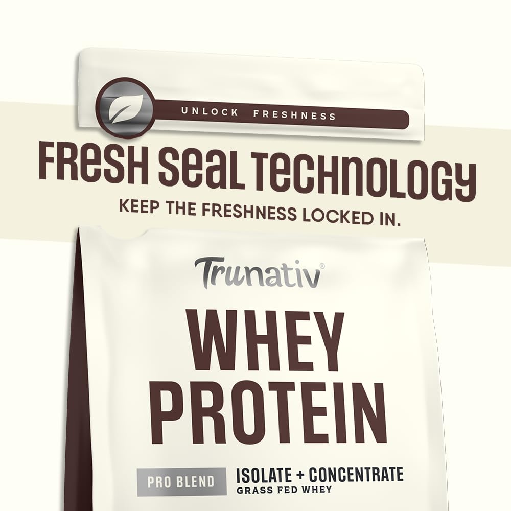 Trunativ Pro Blend Whey Protein Powder Isolate & Concentrate | 100% Light & Clean Protein Powder | 26g Protein | 6g BCAA | 12.52g EAA | No added sugar | Choco Crunch 2lbs (907g)