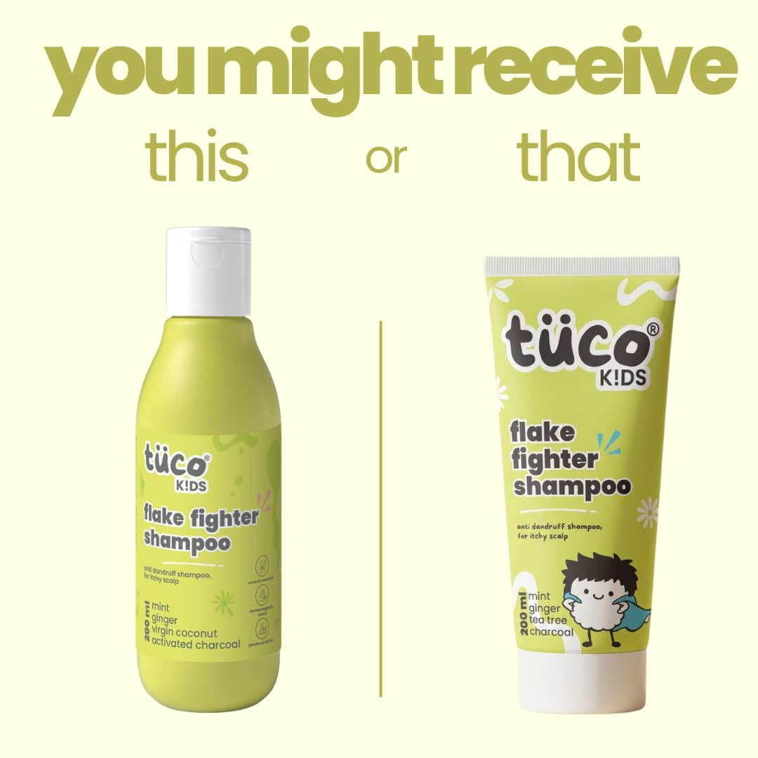 TuCo Intelligent Kids Anti-Dandruff Shampoo With Wintergreen, Mint & Activated Charcoal, For Itchy Scalp & Rough Hair