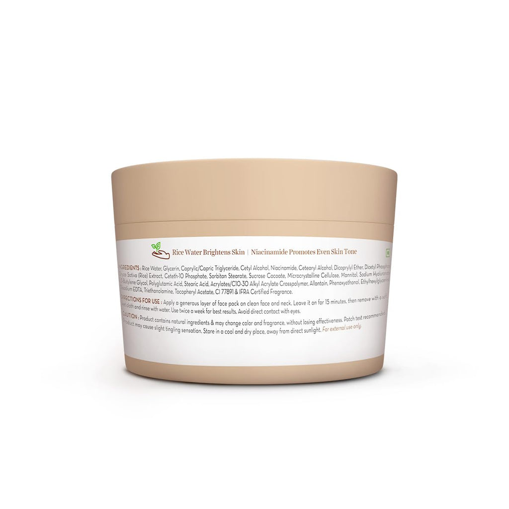 Mamaearth Rice Dewy Bright Face Pack with Rice Water & Niacinamide For Glass Skin 200g | DIY-like Texture | Gives Glass-Like Glow |Instant Brightness | Gel Cream Face Mask |Free From Harmful Chemicals