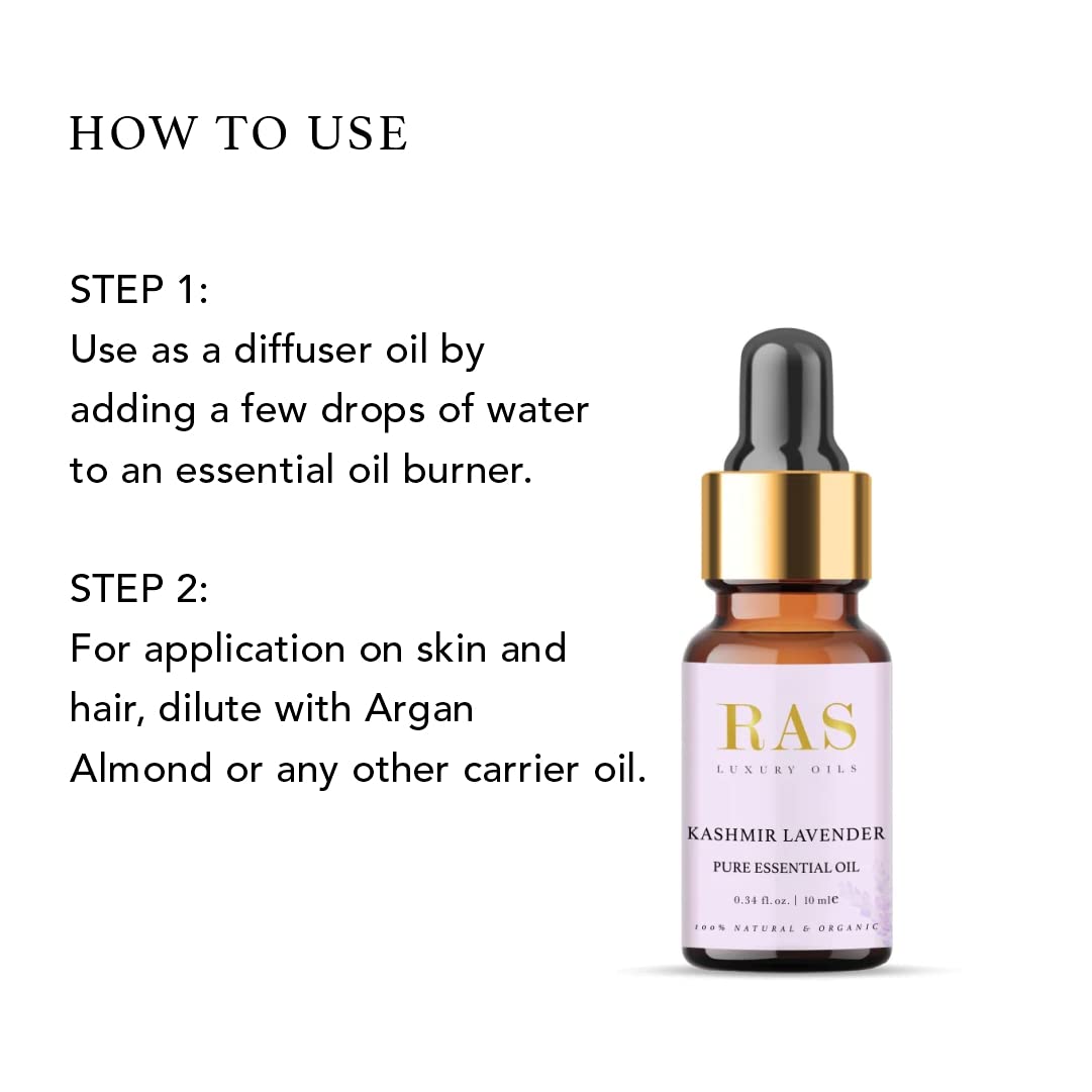RAS LUXURY OILS Pure Essential Oil Organic 10ml (Tea tree) | Best For Acne, Face, Skin & Hair, Reduces Dark Spots, Dandruff