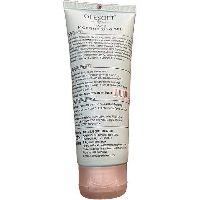 Olesoft Lite Face Moisturizing Gel Spf 50 | Broad Spectrum UVA/UVB Protection | Lightweight, Non-Greasy Sunscreen for All Skin Types â€“ 50g